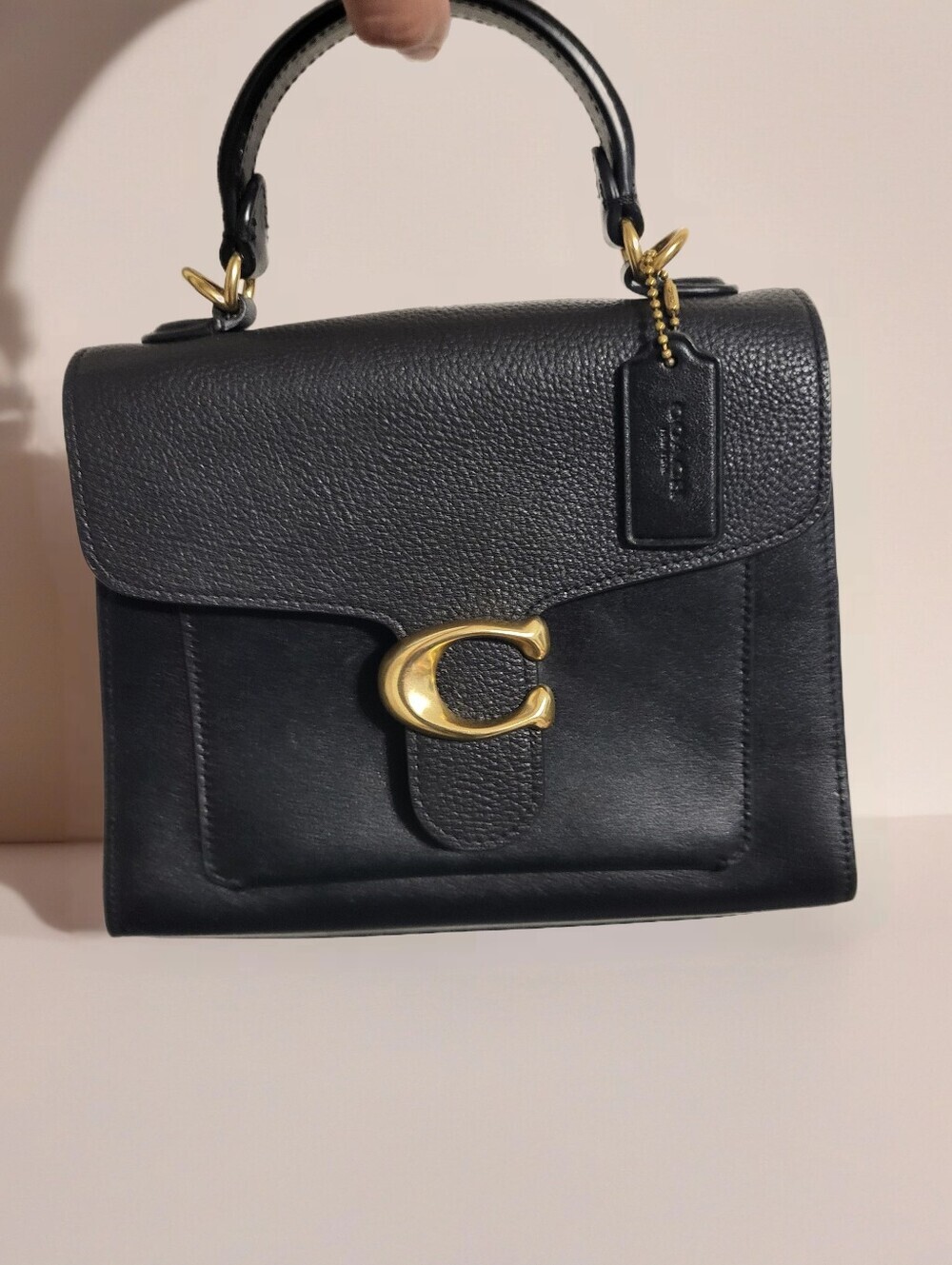 Coach TABBY TOP HANDLE 20. Black Polished Leather. - Picture 7 of 15